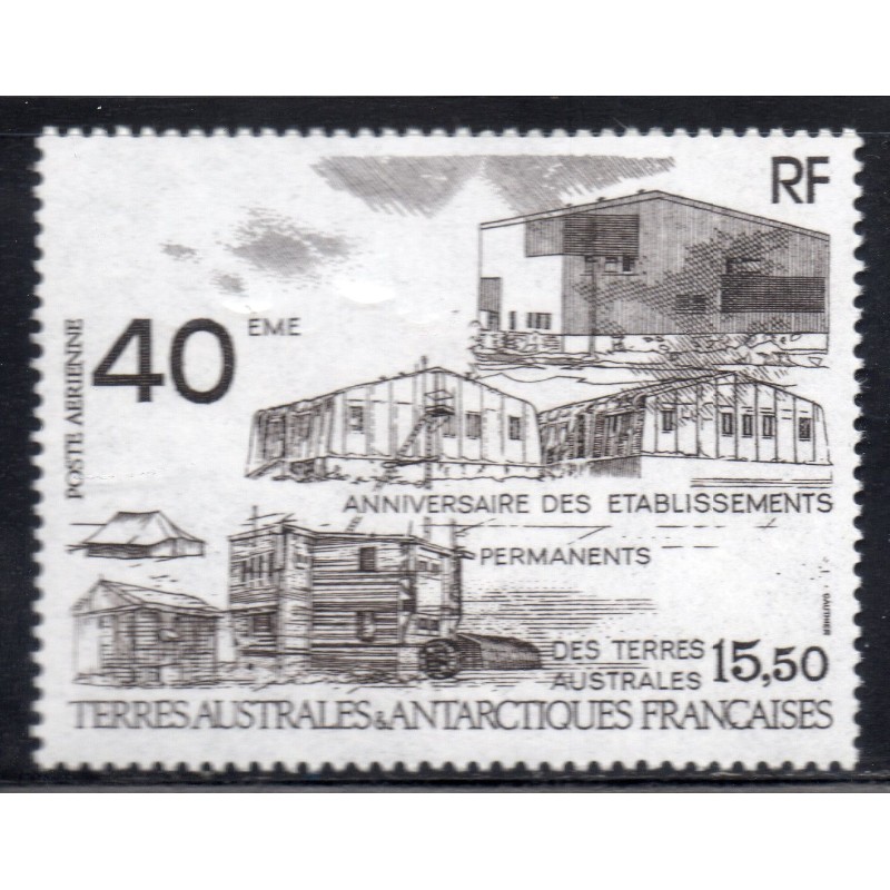 Timbre TAAF Poste aerienne Yvert 104 Etablissements permanents neuf ** 1989