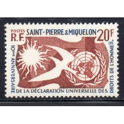 Timbre Saint Pierre et Miquelon 358 Déclaration des droits de l'Homme neuf ** 1958