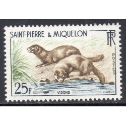 Timbre Saint Pierre et Miquelon 361 visons neuf ** 1959