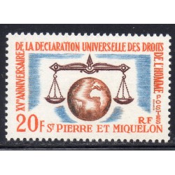 Timbre Saint Pierre et Miquelon 370 Déclaration des droits de l'homme neuf ** 1963