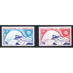 Timbre Saint Pierre et Miquelon 434-435 Centenaire de l'UPU neuf ** 1974