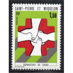 Timbre Saint Pierre et Miquelon 436 Donneurs de sang neuf ** 1974