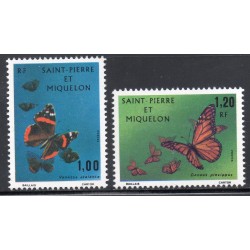 Timbre Saint Pierre et Miquelon 441-442 Papillons neuf ** 1975