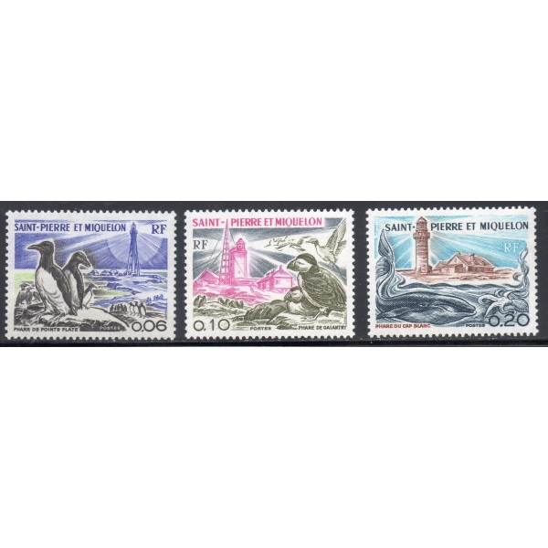 Timbre Saint Pierre et Miquelon 445-447 Phares neuf ** 1975