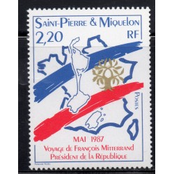 Timbre Saint Pierre et Miquelon 478 Visite de François Mitterrand neuf ** 1987