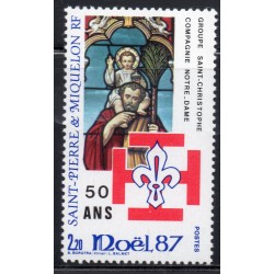Timbre Saint Pierre et Miquelon 483 Noel, Saint Christophe neuf ** 1987