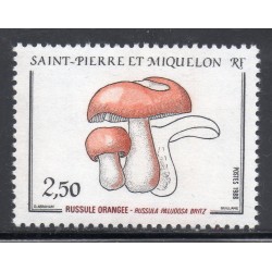 Timbre Saint Pierre et Miquelon 486 La russule orangée neuf ** 1988