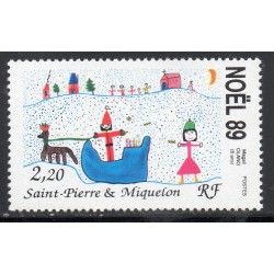 Timbre Saint Pierre et Miquelon 512 Noel, Dessin d'enfant neuf ** 1989
