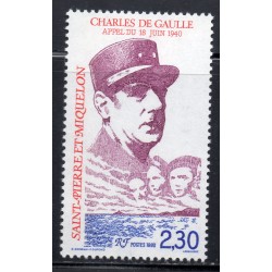 Timbre Saint Pierre et Miquelon 521 Général de Gaulle neuf ** 1990