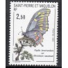 Timbre Saint Pierre et Miquelon 534 Papillon Brevicaudata neuf ** 1991