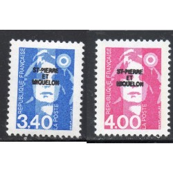 Timbre Saint Pierre et Miquelon 555-556 Marianne du Bicentenaire neuf ** 1992