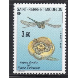 Timbre Saint Pierre et Miquelon 560 Aeshra eremita et Nuphar Variegatum neuf ** 1992