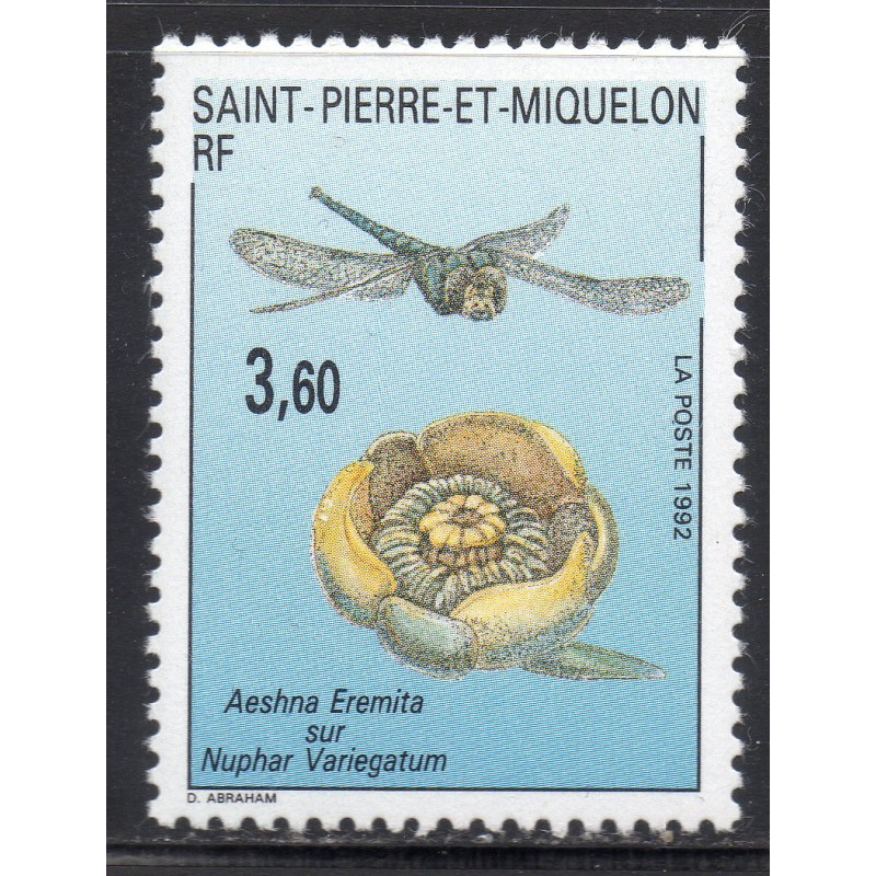 Timbre Saint Pierre et Miquelon 560 Aeshra eremita et Nuphar Variegatum neuf ** 1992
