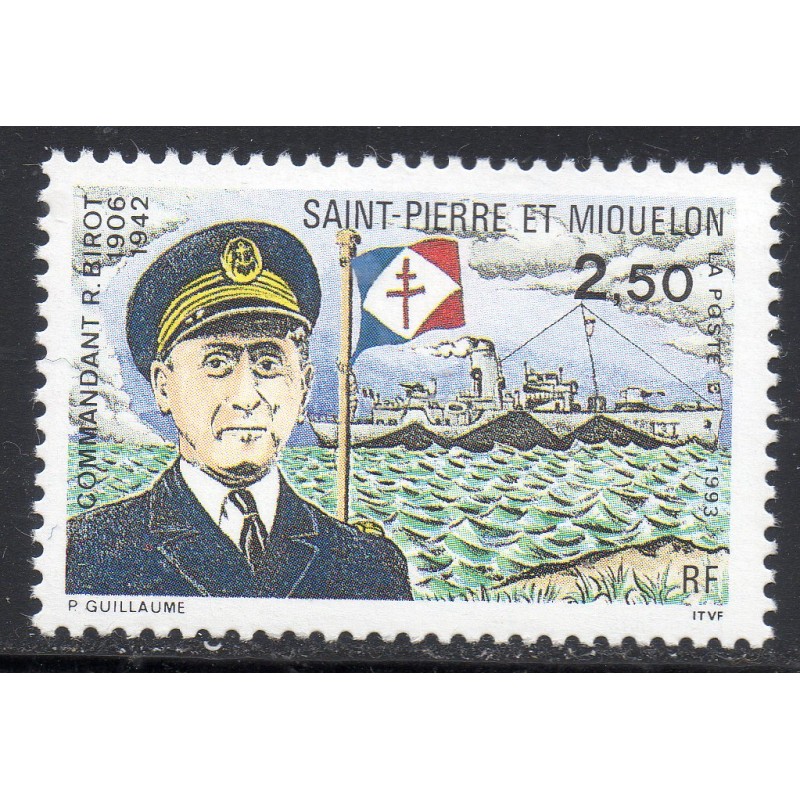 Timbre Saint Pierre et Miquelon 573 Commandant Birot neuf ** 1993