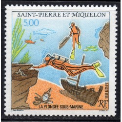 Timbre Saint Pierre et Miquelon 574 Plongée sous Marine neuf ** 1993