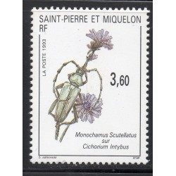 Timbre Saint Pierre et Miquelon 575 Monochamus scutellatus neuf ** 1993