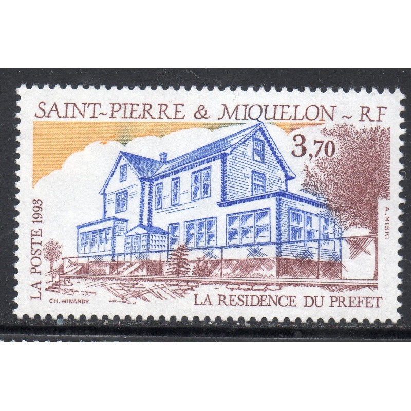 Timbre Saint Pierre et Miquelon 584 Résidence du préfet neuf ** 1993