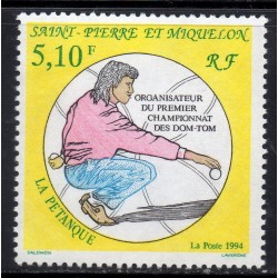 Timbre Saint Pierre et Miquelon 593 La pétanque neuf ** 1994