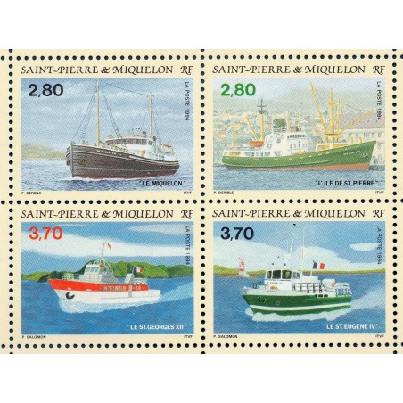 Timbre Saint Pierre et Miquelon 599-602 Vieux bateaux neuf ** 1994