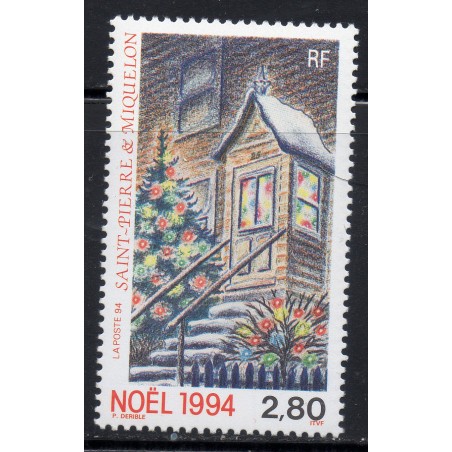 Timbre Saint Pierre et Miquelon 608 Noel neuf ** 1994