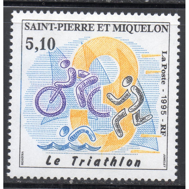 Timbre Saint Pierre et Miquelon 610 Le triathlon neuf ** 1995