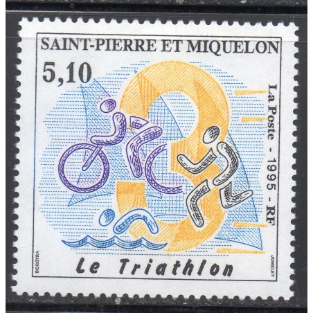 Timbre Saint Pierre et Miquelon 610 Le triathlon neuf ** 1995
