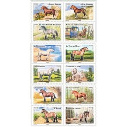 Autoadhésifs Yvert No 813-824 Timbres Les chevaux de Trait