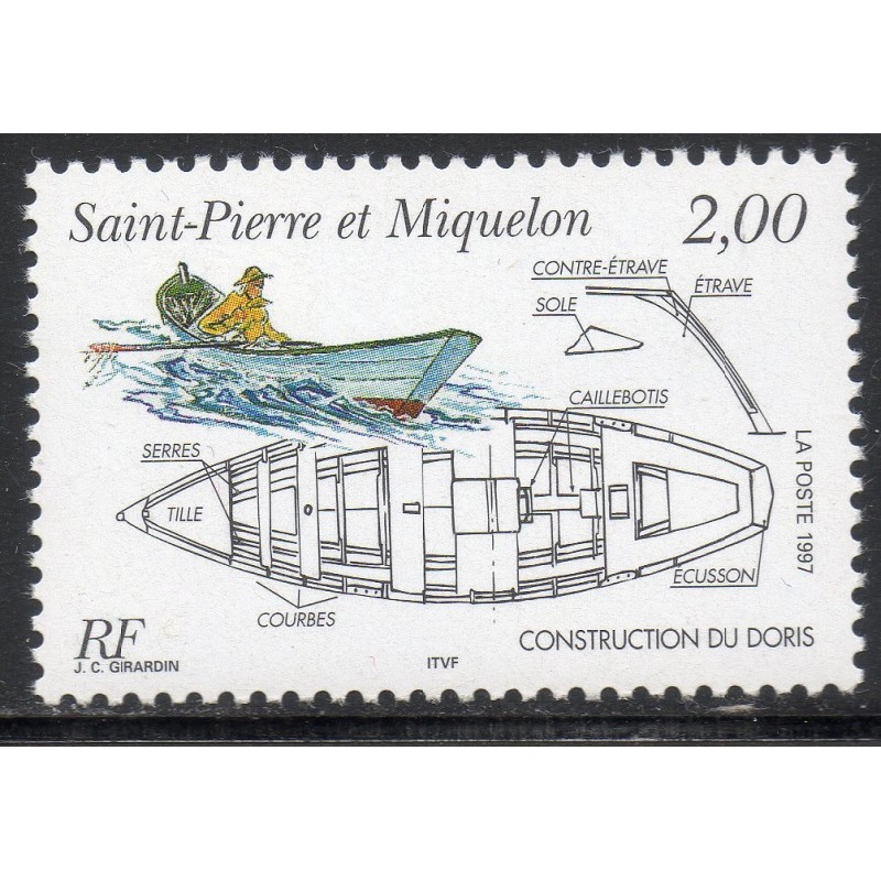 Timbre Saint Pierre et Miquelon 645 Le doris neuf ** 1997