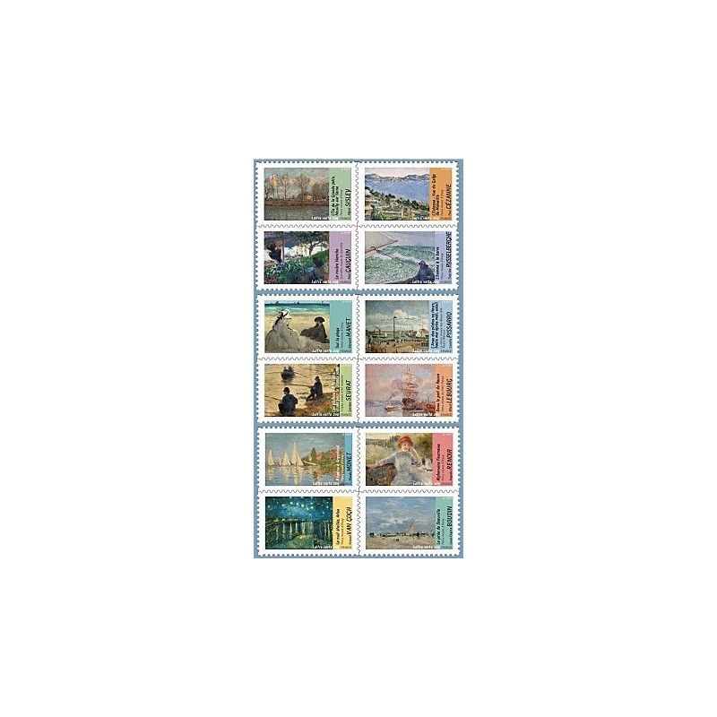 Autoadhésifs Yvert No 825-836 Timbres Les Impressionnistes