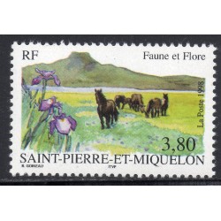 Timbre Saint Pierre et Miquelon 671 Chevaux Iris neuf ** 1998