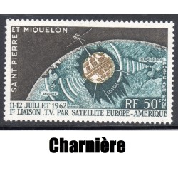 Timbre Saint Pierre poste aérienne 29 Télécommunication spatiales neuf charnière * 1962