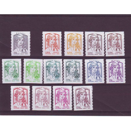 Autoadhésifs Yvert No 847-861 Timbres Pro entreprise Marianne et la jeunesse de Ciappa, Kawena