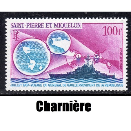 Timbre Saint Pierre poste aérienne 39 Croiseur Colbert neuf charnière * 1967