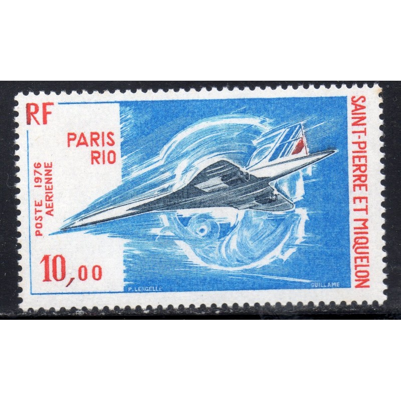 Timbre Saint Pierre poste aérienne 62 Concorde neuf ** 1976