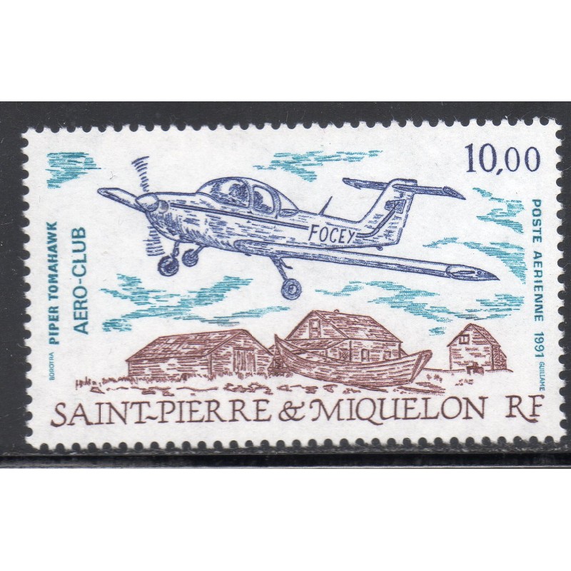Timbre Saint Pierre poste aérienne 70 Piper Tomahawk neuf ** 1991