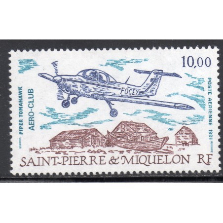 Timbre Saint Pierre poste aérienne 70 Piper Tomahawk neuf ** 1991