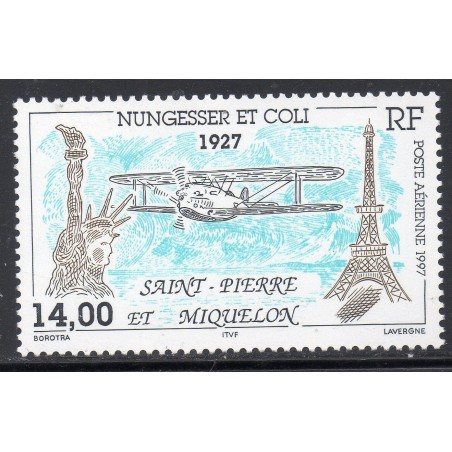 Timbre Saint Pierre poste aérienne 77 Nungesser et Coli neuf ** 1997