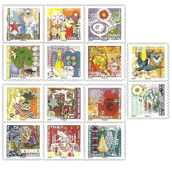 Autoadhésifs Yvert No 493-506 Timbres Meilleurs Voeux