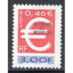 Timbre Saint Pierre et Miquelon 691 symbole euro neuf ** 1999