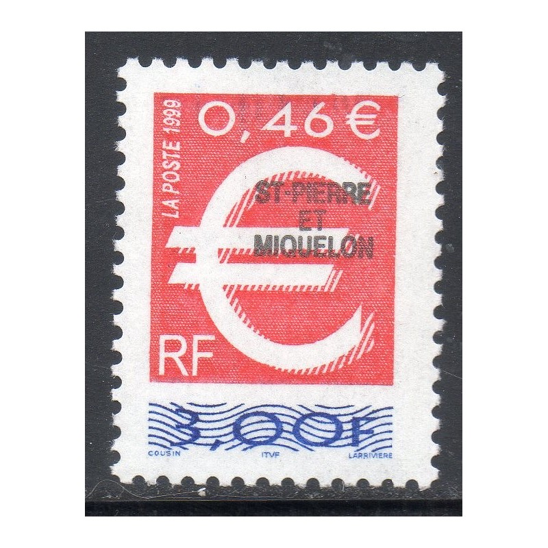 Timbre Saint Pierre et Miquelon 691 symbole euro neuf ** 1999