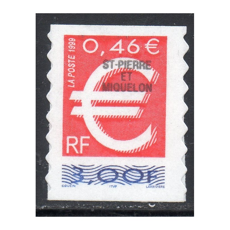 Timbre Saint Pierre et Miquelon 700 Symbole euro neuf ** 1999