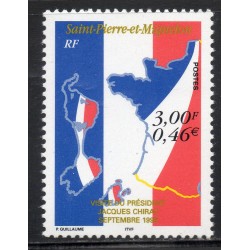 Timbre Saint Pierre et Miquelon 703 Visite Jacques Chirac neuf ** 1999