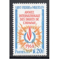 Timbre Saint Pierre et Miquelon 384 Année des droits de l'homme neuf ** 1968