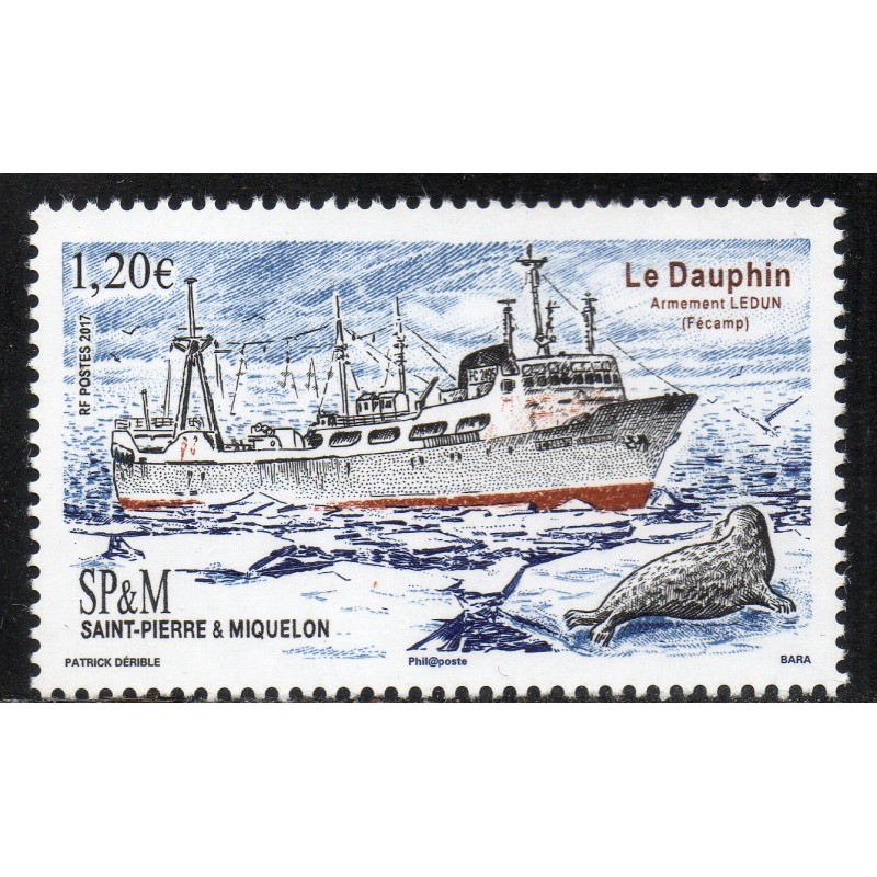 Timbre Saint Pierre et Miquelon 1178 Chalutier Le Dauphin neuf ** 2017