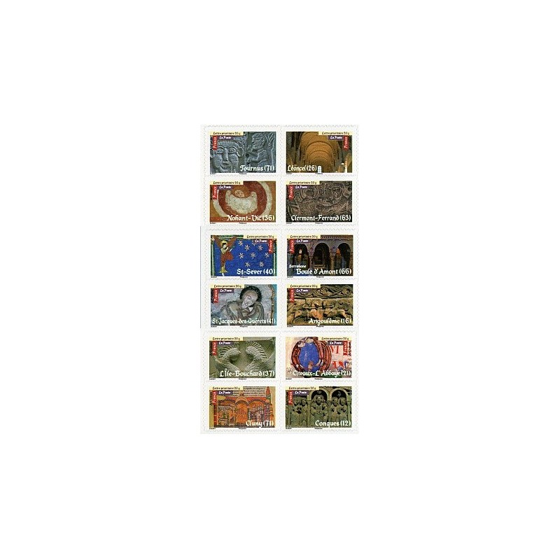 Autoadhésifs Yvert No 455-466 Timbres Art Roman