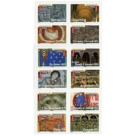 Autoadhésifs Yvert No 455-466 Timbres Art Roman