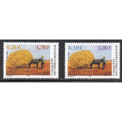 Timbre Saint Pierre et Miquelon 741-742 ramassage du foin neuf ** 2001