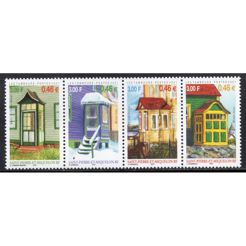 Timbre Saint Pierre et Miquelon 746-749 Les tambours de maisons neuf ** 2001