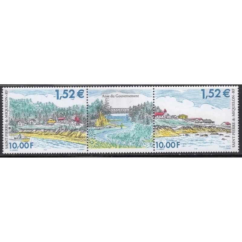 Timbre Saint Pierre et Miquelon 750-751 Anse du gouvernement neuf ** 2001