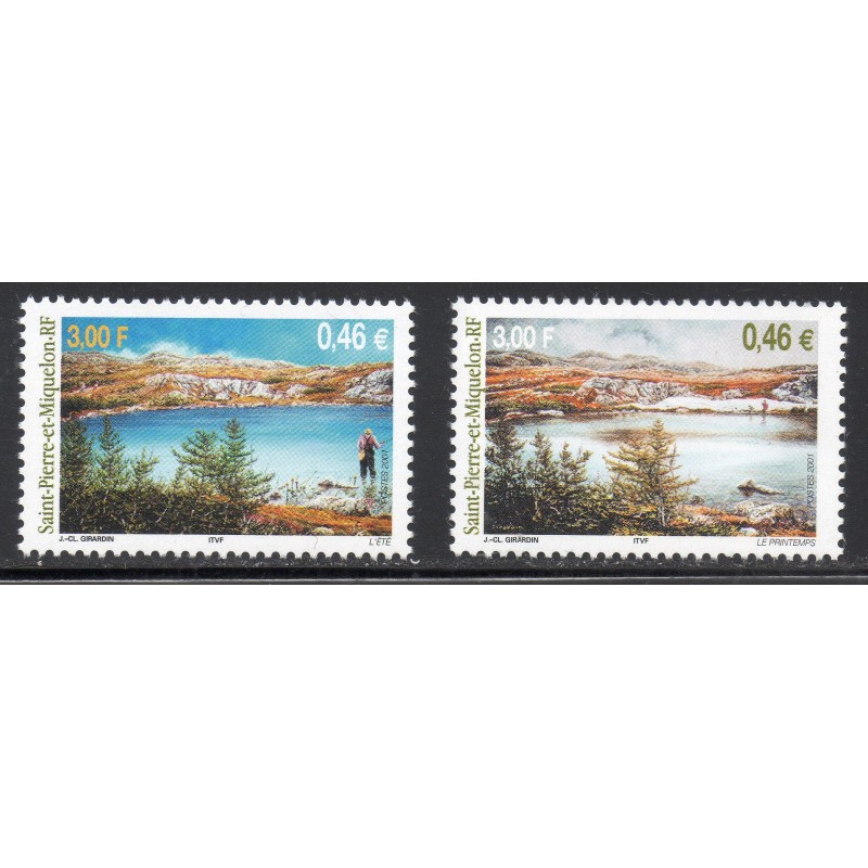 Timbre Saint Pierre et Miquelon 754-755 Printemps et été neuf ** 2001